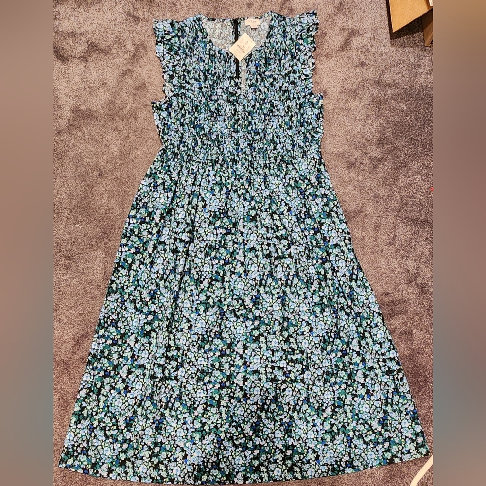 J.Crew Floral Flutter Sleeve Dress